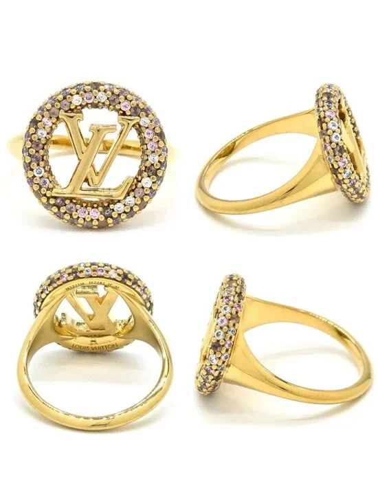 Louis Vuitton M1221 M Louise Tresor Ring Approx 12.5 Signature Strass - Picture 4 of 8